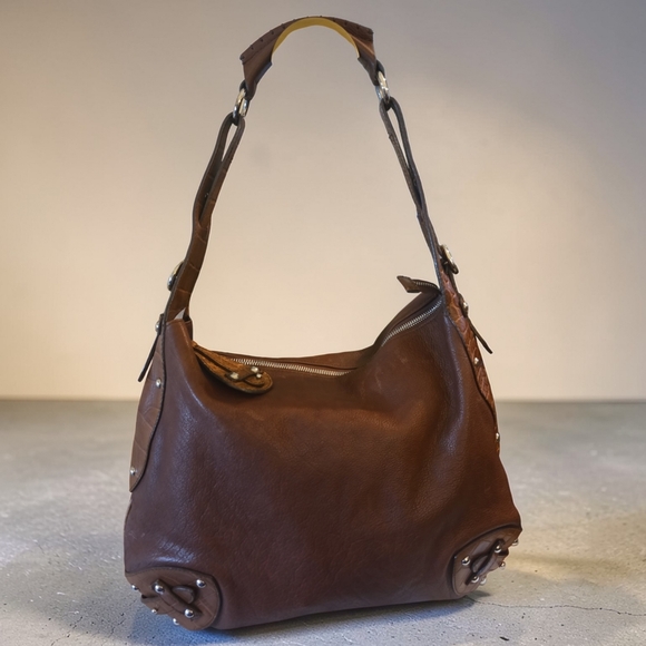 Furla Handbags - FURLA ITALIAN Brown Leather LUX  Shoulder Bag Reposh